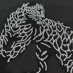 Black Tiger Iron On Rhinestone Heat Transfer Bling Design Patch